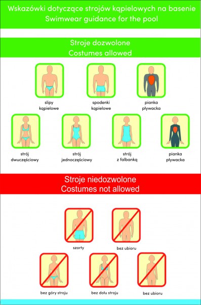Stroje kąpielowe obowiązujące na basenie | 