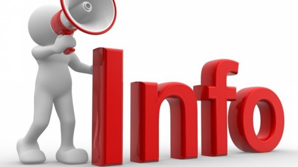 Informacja | Zdjęcie przedstawia białego ludzika z megafonem oraz czerwony napis Info