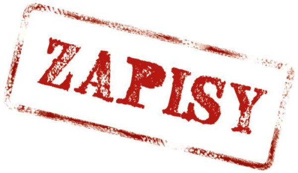 Zapisy | Zdjęcie przedstawia czerwony napis ZAPISY na białym tle w czerwonej ramce